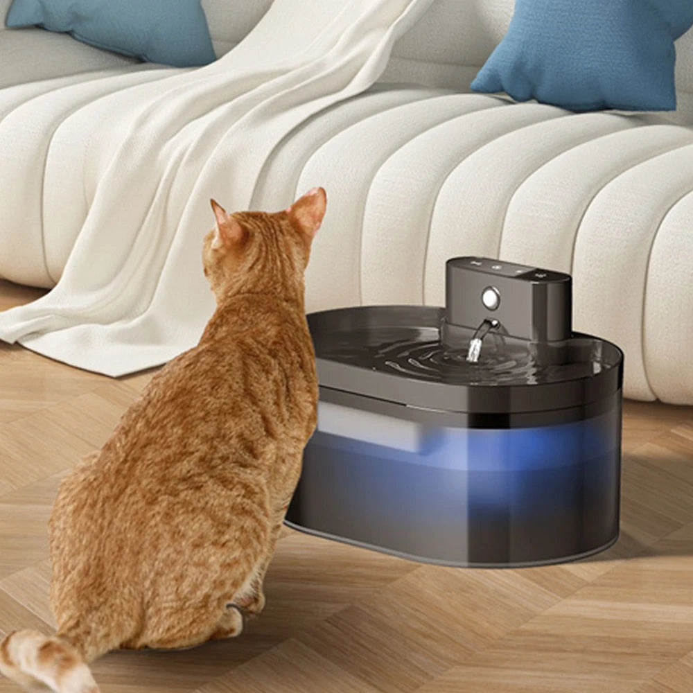 Smart Wireless Cat Water Fountain - Automatic Infrared Pet Dispenser with 2600mAh Battery for Dogs and Cats