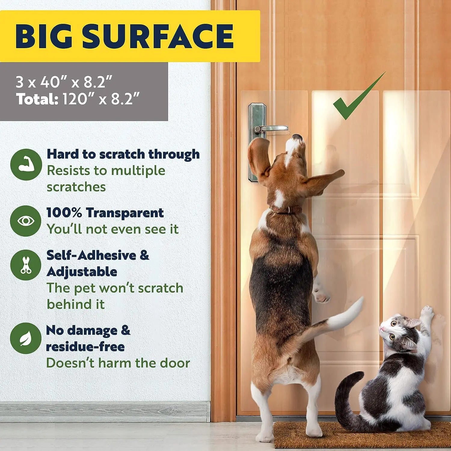 Door Protector from Dog Scratching Clear PET Door Guard for Dogs Door Frame Furniture Protector High Quality Deterrent Tape