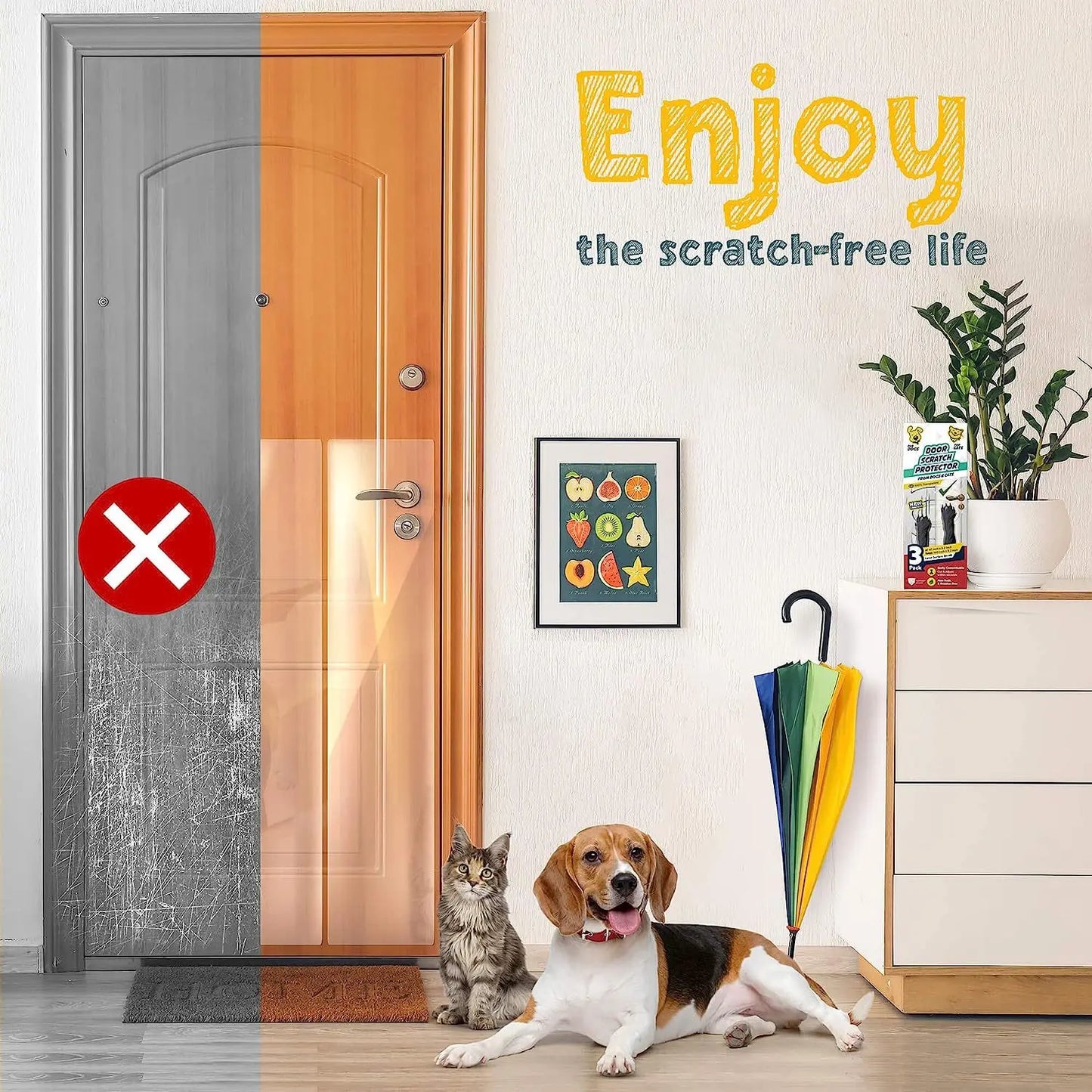 Door Protector from Dog Scratching Clear PET Door Guard for Dogs Door Frame Furniture Protector High Quality Deterrent Tape