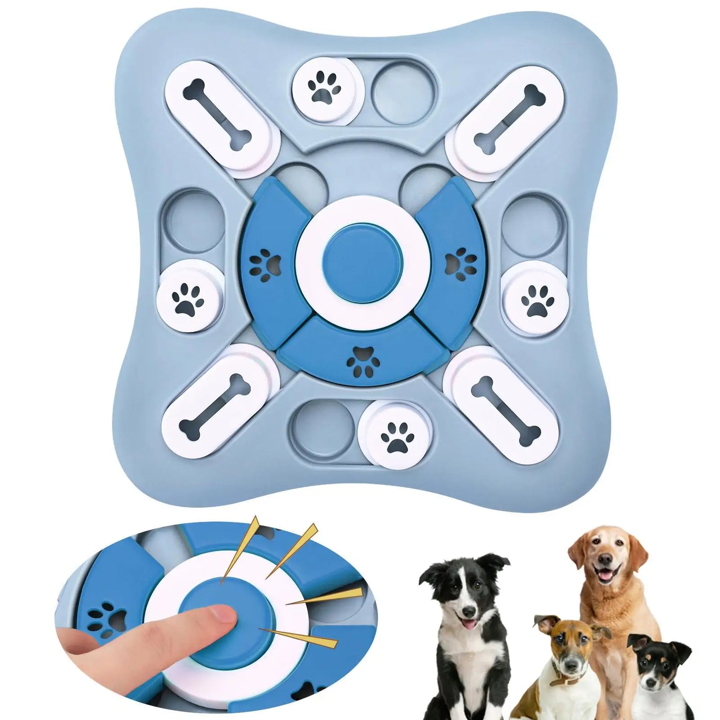 Interactive Dog Toy Slow Feeder - Boost Your Puppy’s IQ with Fun Food Dispensing Puzzle Bowl for Dogs and Cats